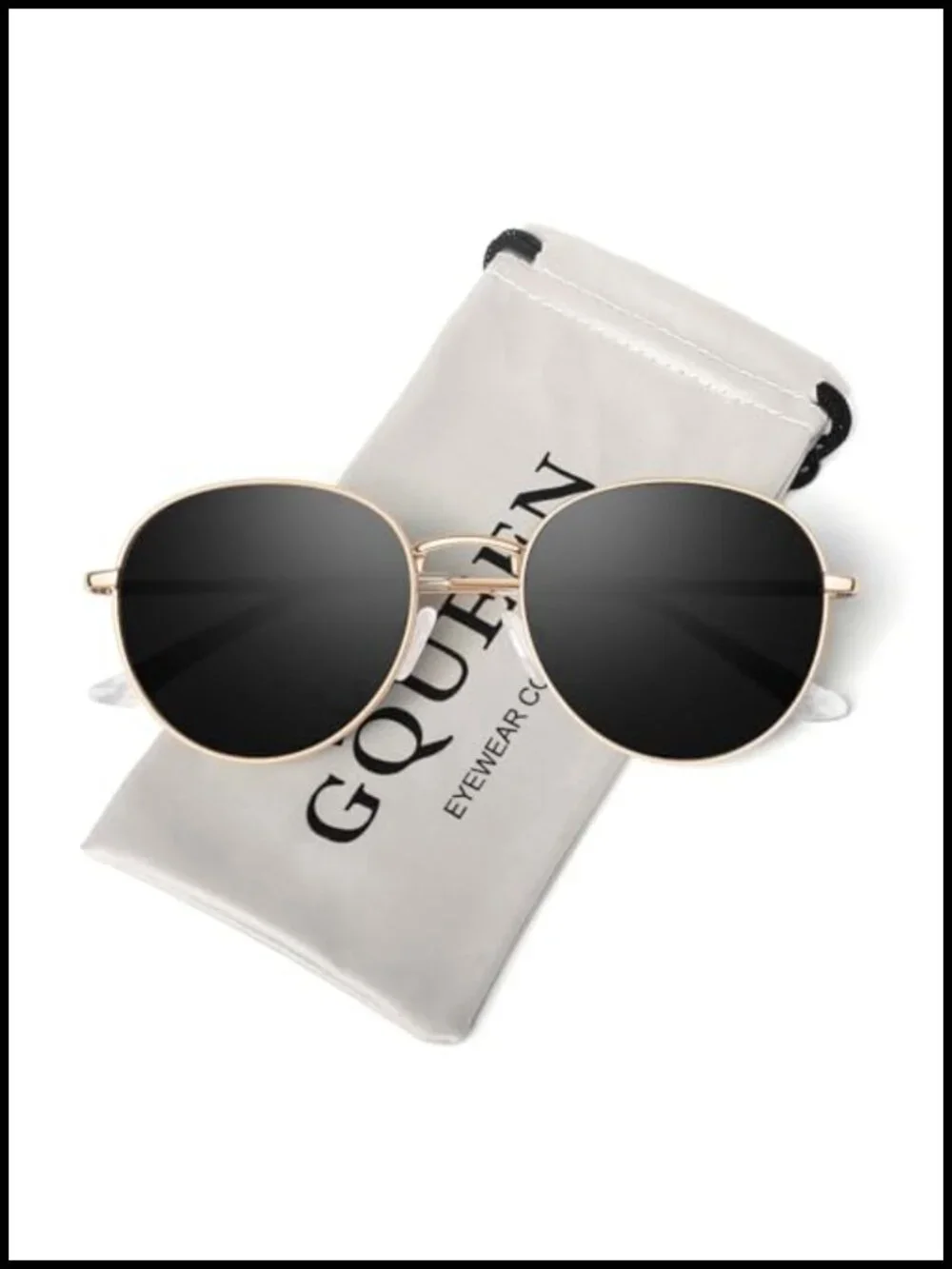 Retro Oval Polarized Sunglasses with Spring Hinge Metal Frame UV400 Protection